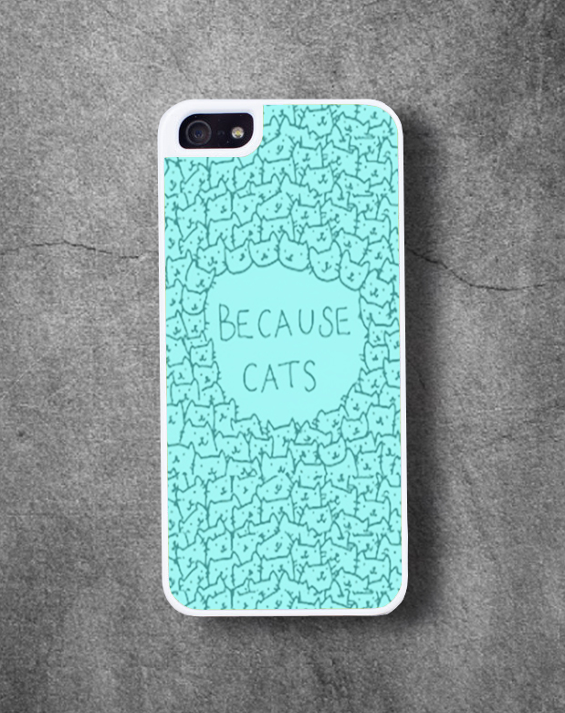 Because Cats On Mint Color Case For Iphone 5/4/4s Case-- Samsung S3/s4 Case